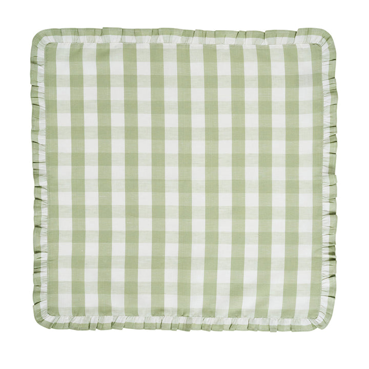 Gingham Ruffle Napkin Set/4 - Seagrass