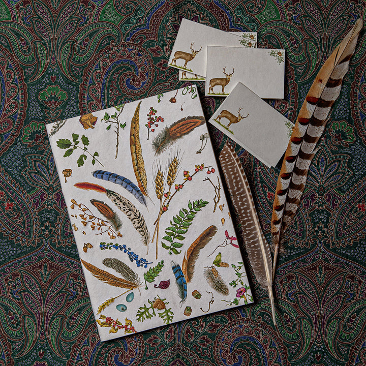 Forest Walk Embroidered 7" x 10" Paper Journal - Multi