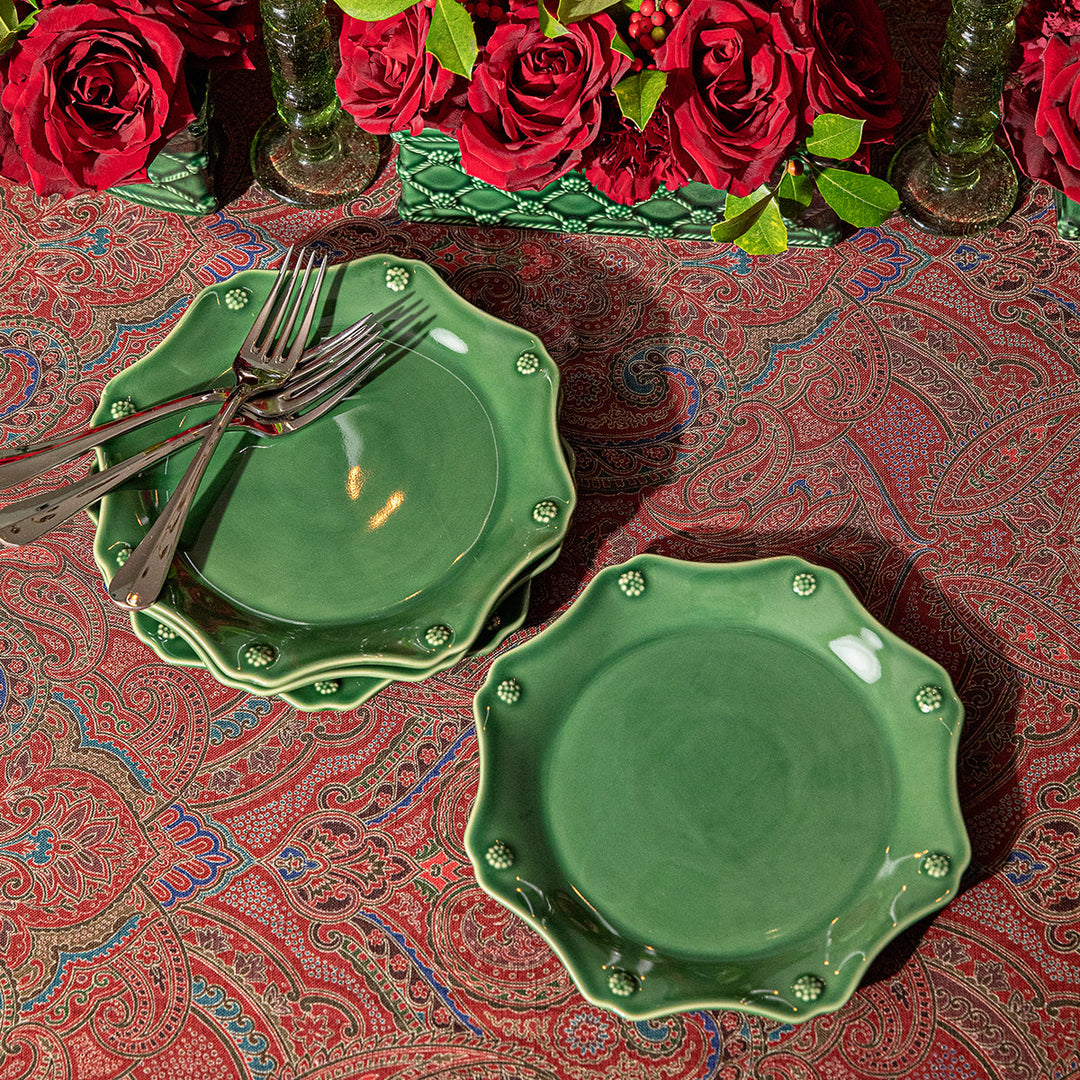 Berry &amp; Thread Scalloped Dessert/Salad Plate - Basil
