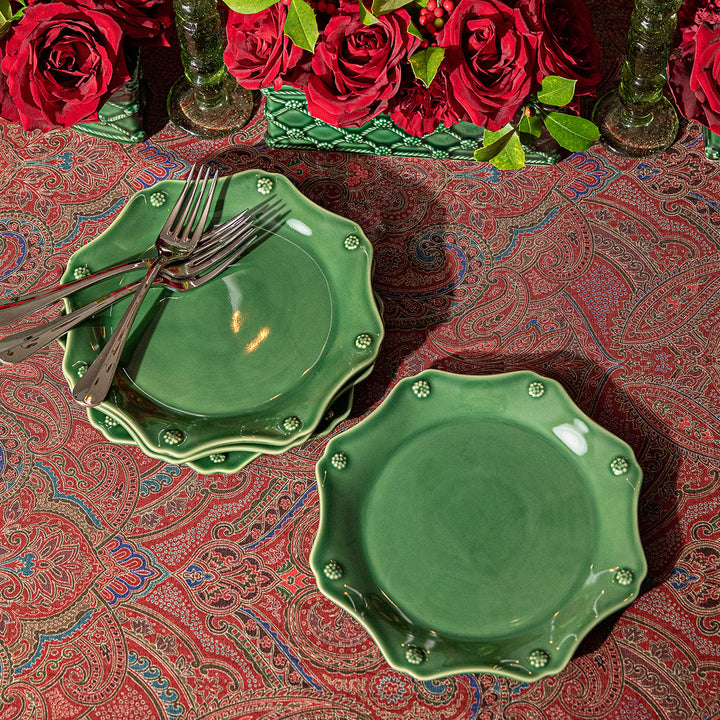 Berry &amp; Thread Scalloped Dessert/Salad Plate - Basil