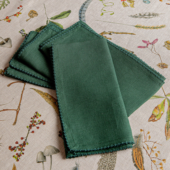 Berry Scallop Napkin Set/4 - Evergreen