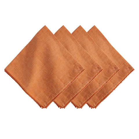 Berry Trim Napkin Set/4 - Persimmon