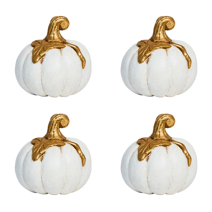 Forest Walk Pumpkin Place Card Holder Set/4 - Gold
