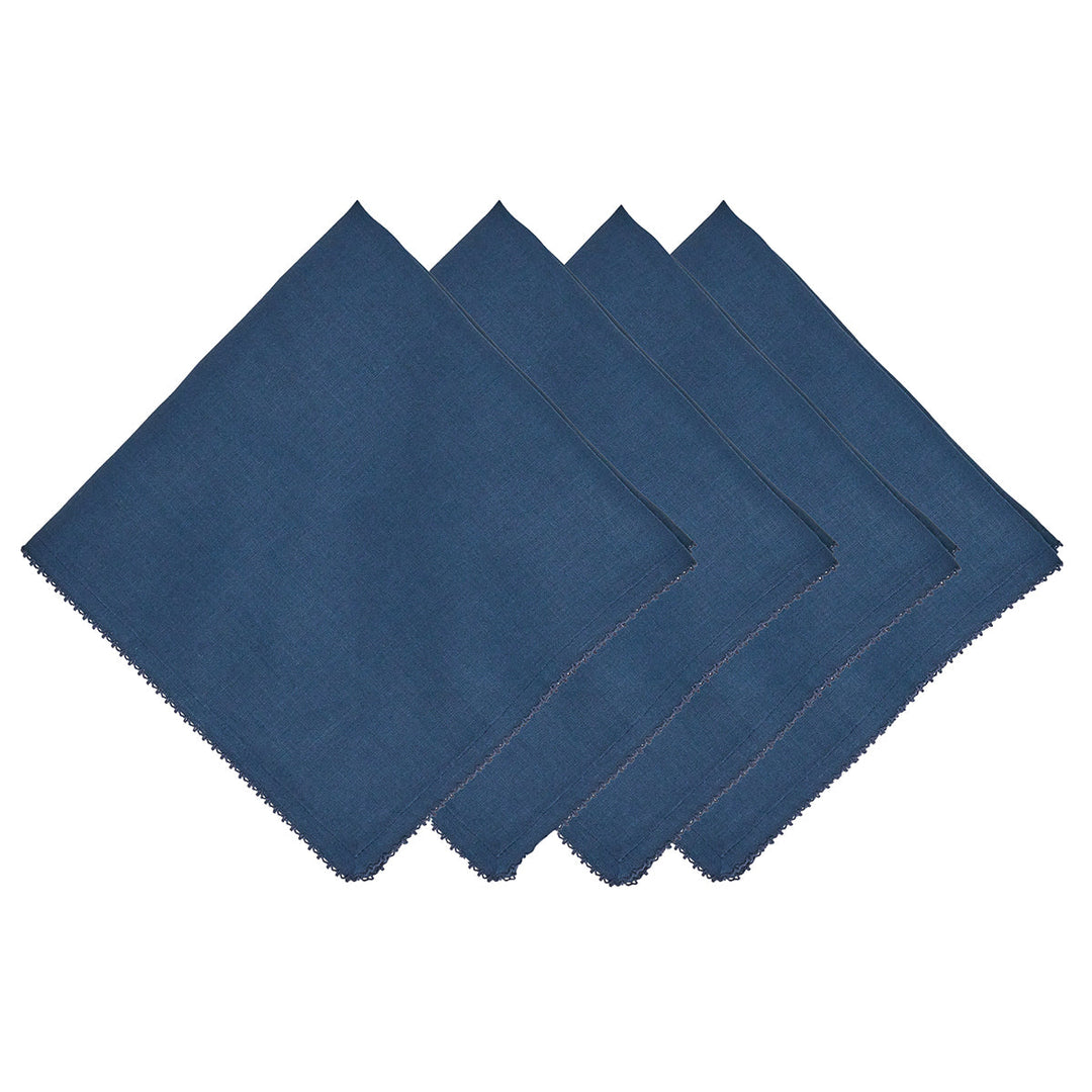 Berry Scallop Napkin Set/4 - Navy