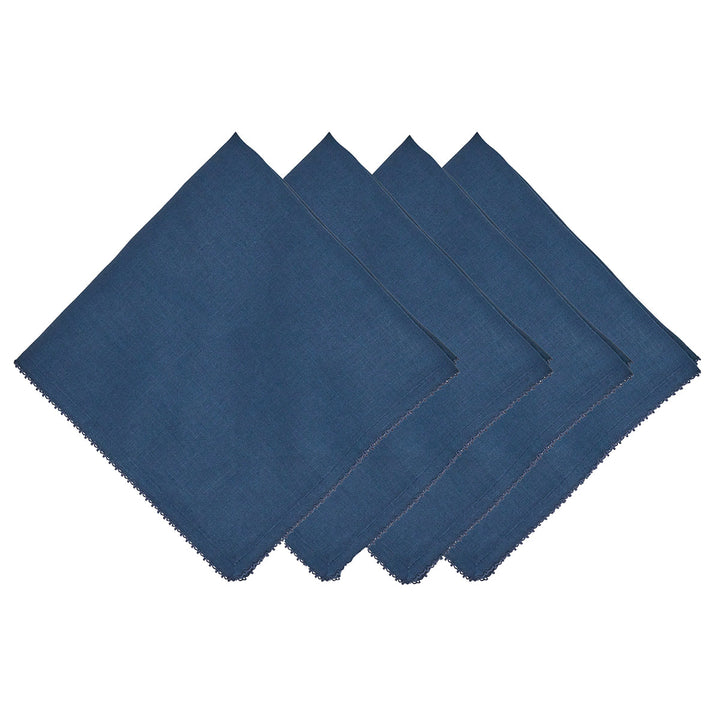 Berry Scallop Napkin Set/4 - Navy