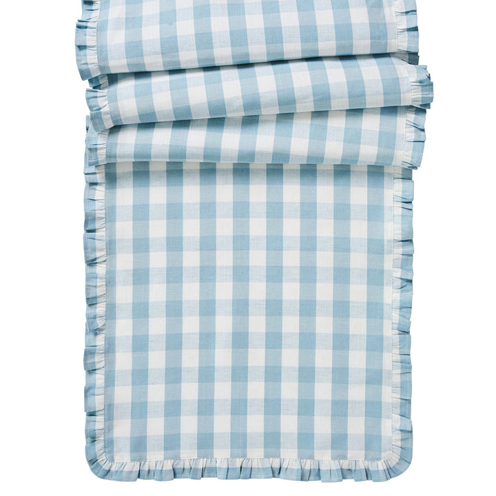 Gingham Ruffle 18" x 90" Table Runner