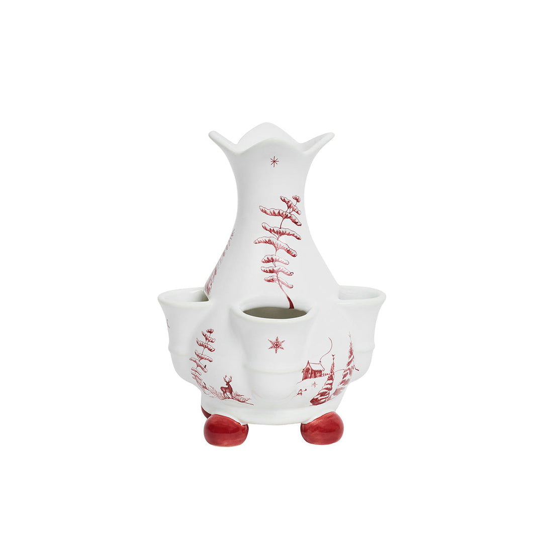 Country Estate Winter Frolic 6" Tulipiere Vase - Ruby