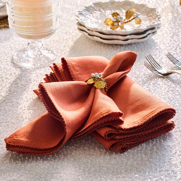 Berry Scallop Napkin Set/4 - Pumpkin