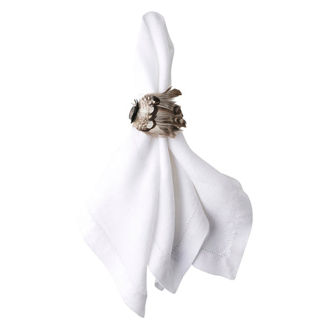 Feather Napkin Ring Set/4 - Espresso