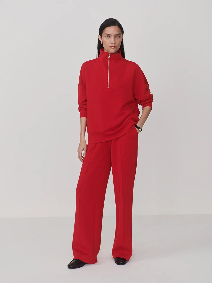 Hawley Half Zip Sweat (Red Marl)