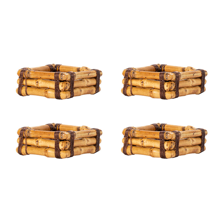 Bamboo Napkin Ring Set/4 - Natural