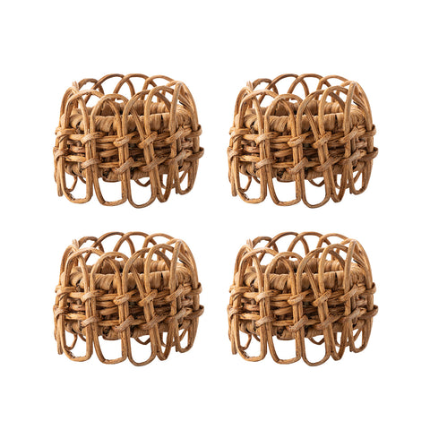 Provence Rattan Napkin Ring Set/4 - Natural