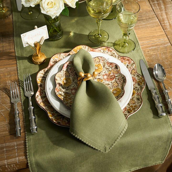 Berry Scallop 18" x 90" Table Runner - Sage