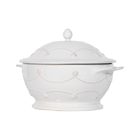 Berry & Thread Casserole with Lid - Whitewash