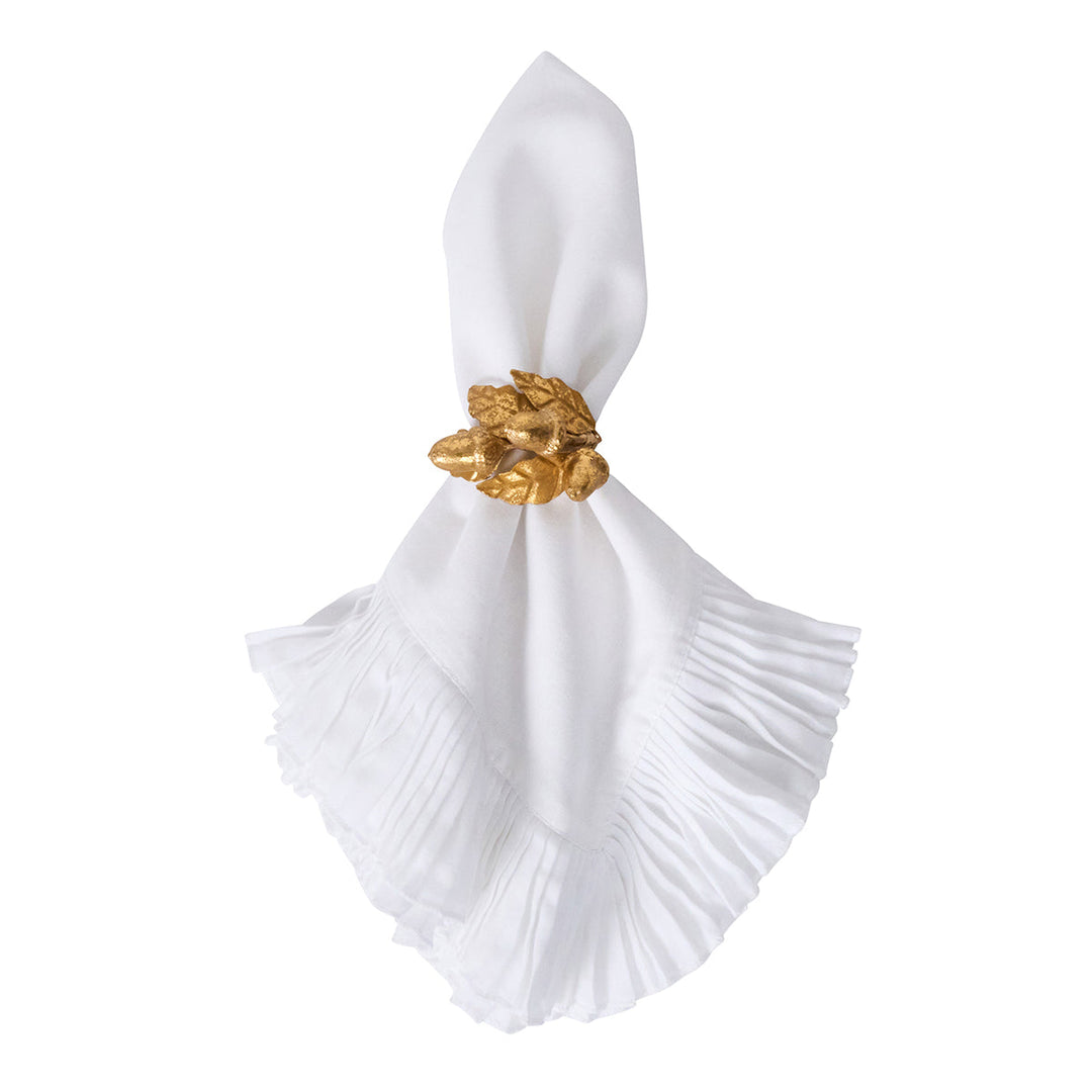 Forest Walk Leaf Napkin Ring Assorted Set/4 - Gold