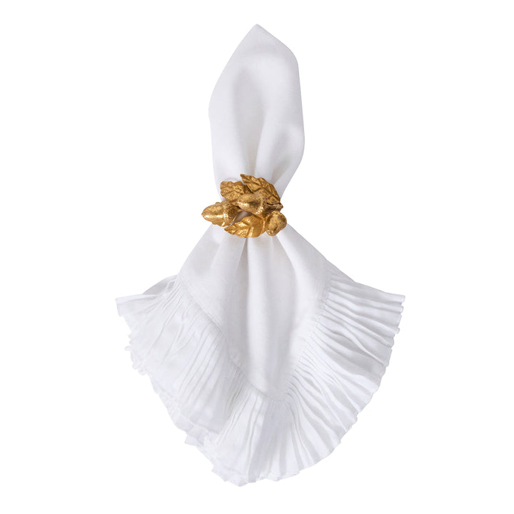Forest Walk Leaf Napkin Ring Assorted Set/4 - Gold