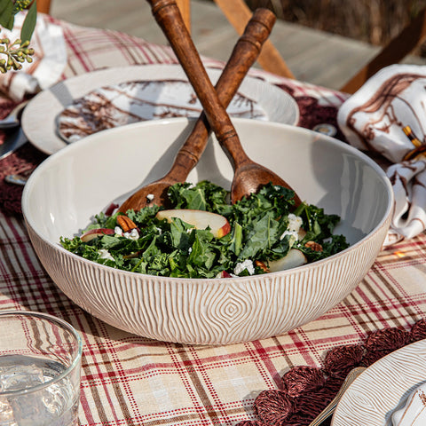 Blenheim Oak 12" Serving Bowl - Whitewash