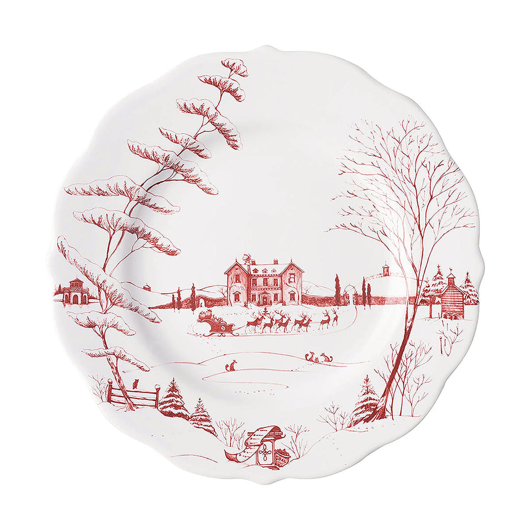 Country Estate Winter Frolic 16pc Place Setting - Ruby