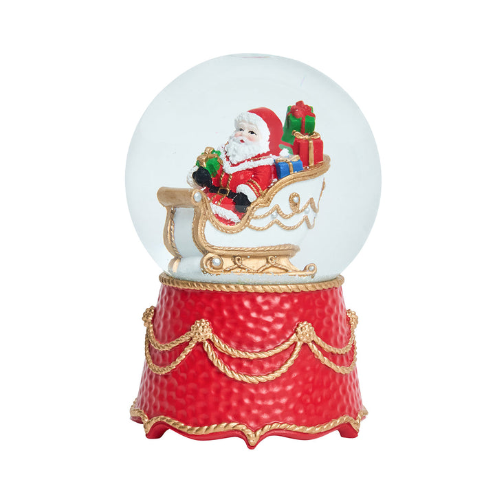 Berry &amp; Thread North Pole Santa in Sleigh Snow Globe
