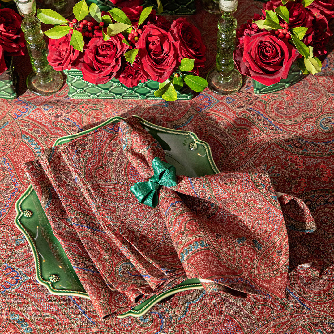 Paisley Napkin Set/4 - Red