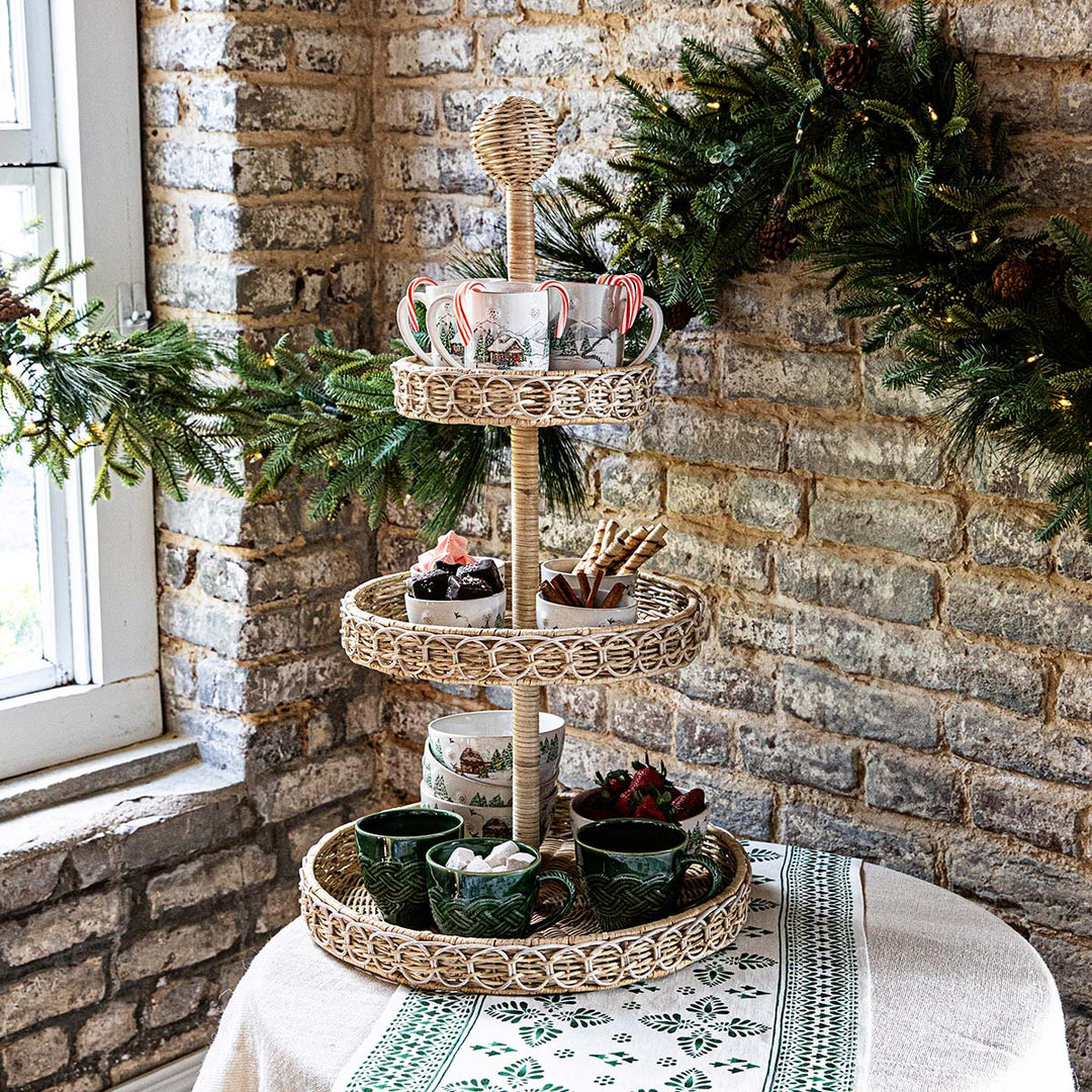 Provence Rattan 3-Tier Shelving Unit - Whitewash