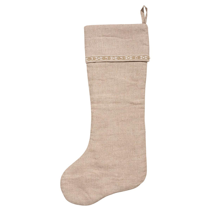 Heidi Embroidered Stocking - Natural
