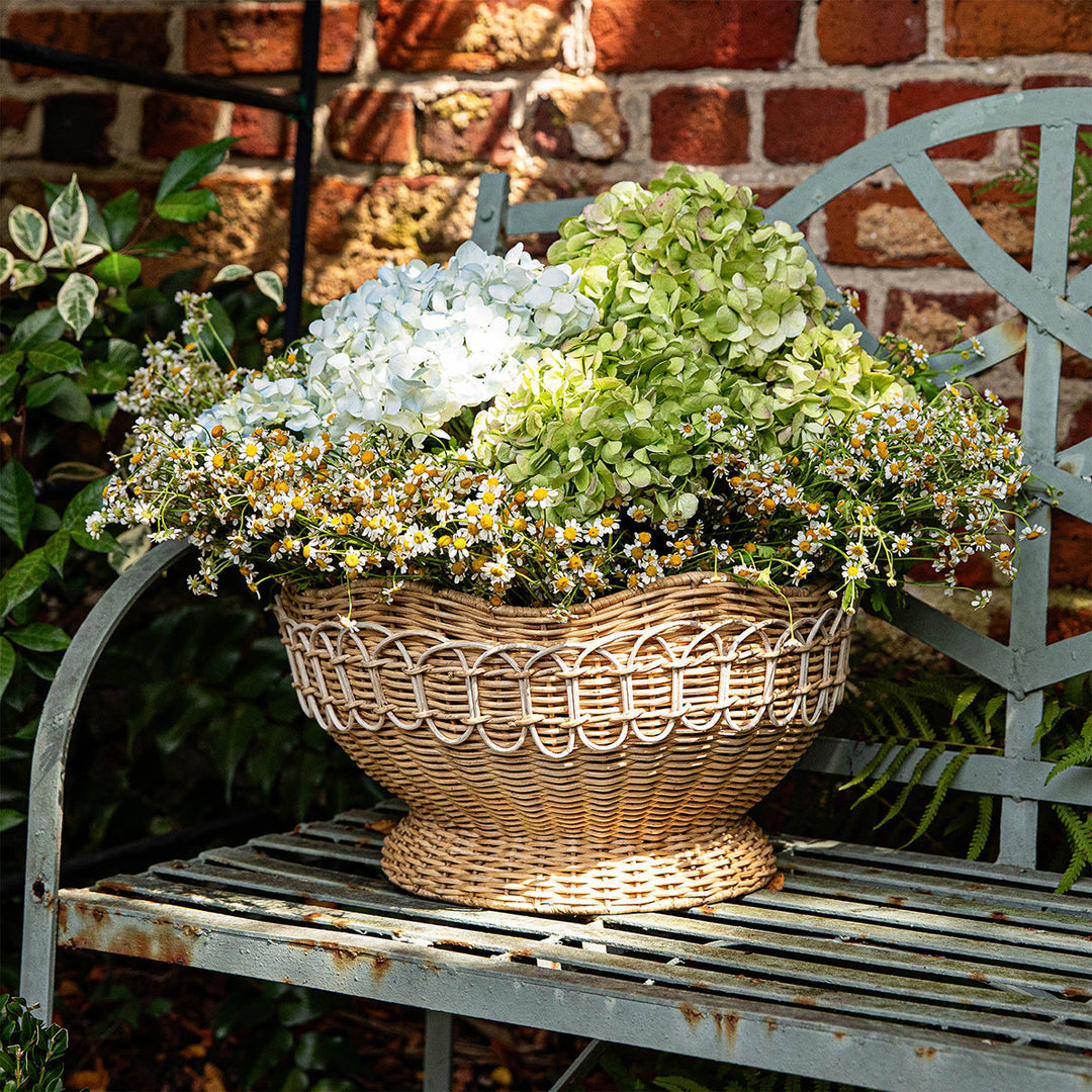 Provence Rattan 15" Bowl - Whitewash