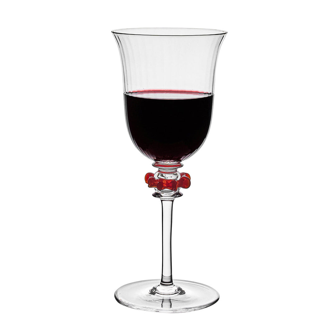 Nell Ruffle Wine Glass - Ruby