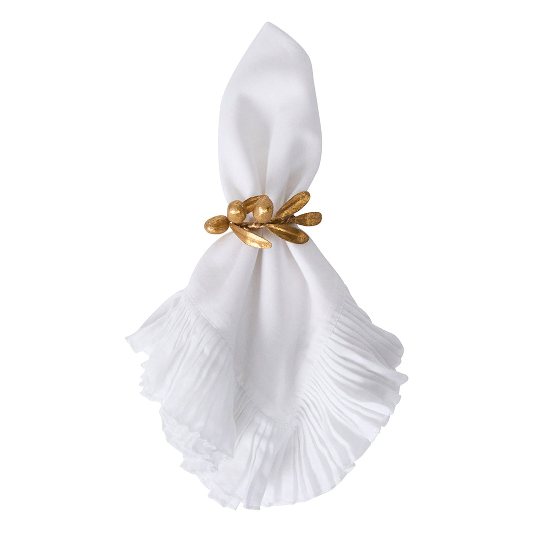 Forest Walk Leaf Napkin Ring Assorted Set/4 - Gold