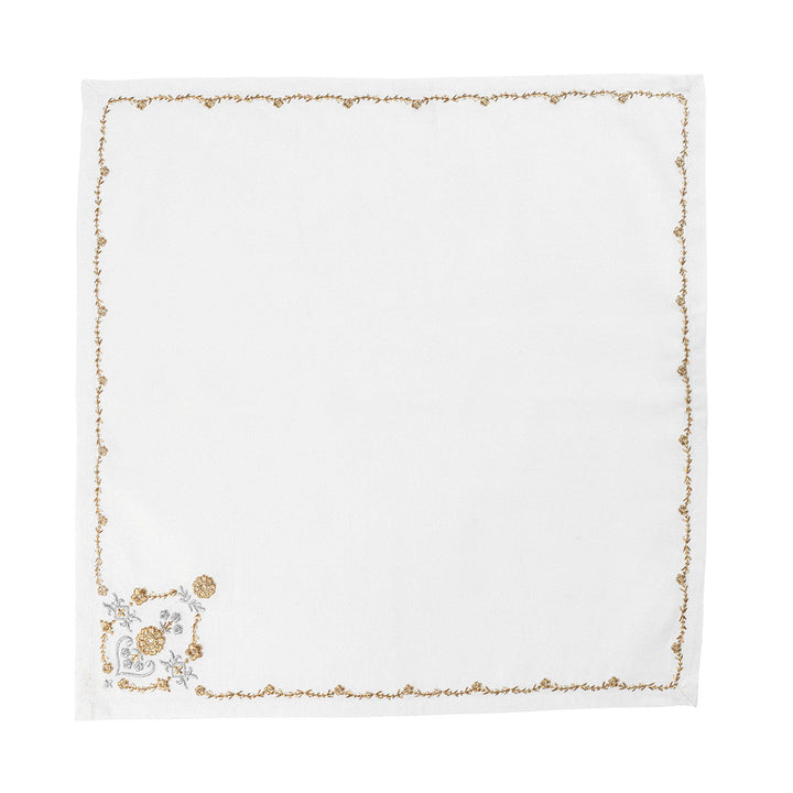 Heidi Embroidered Napkin Set/4 - Gold/Silver