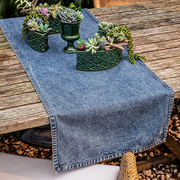 Denim 18" x 90" Table Runner - Blue