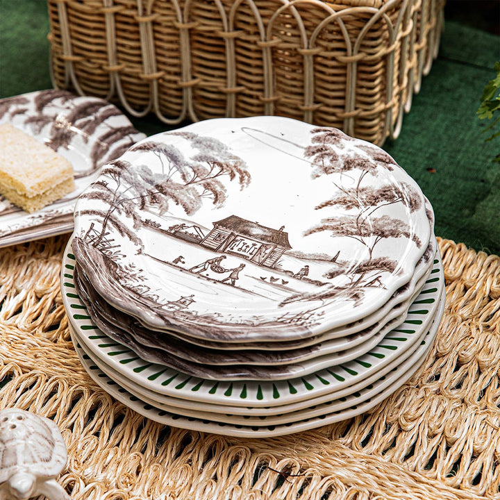 Country Estate Party Plate Assorted Set/4 - Flint Grey