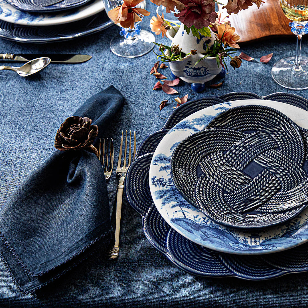 Berry Scallop Napkin Set/4 - Navy