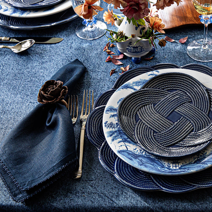 Berry Scallop Napkin Set/4 - Navy