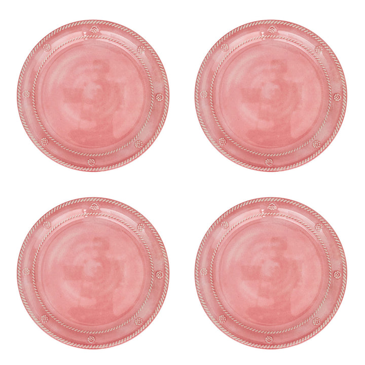 Berry &amp; Thread Melamine Dessert/Salad Plate Set/4 - Coral