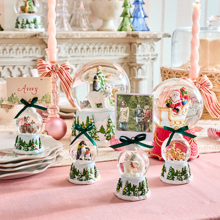 Berry &amp; Thread North Pole Husky Snow Globe Place Card Holder