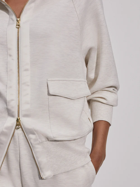 Roxbury Zip-Through Sweat (Ivory Marl)