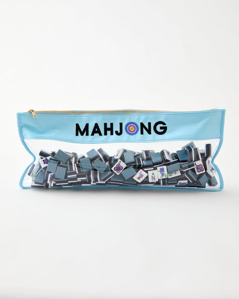 Light Blue Stitched Mahjong Bag