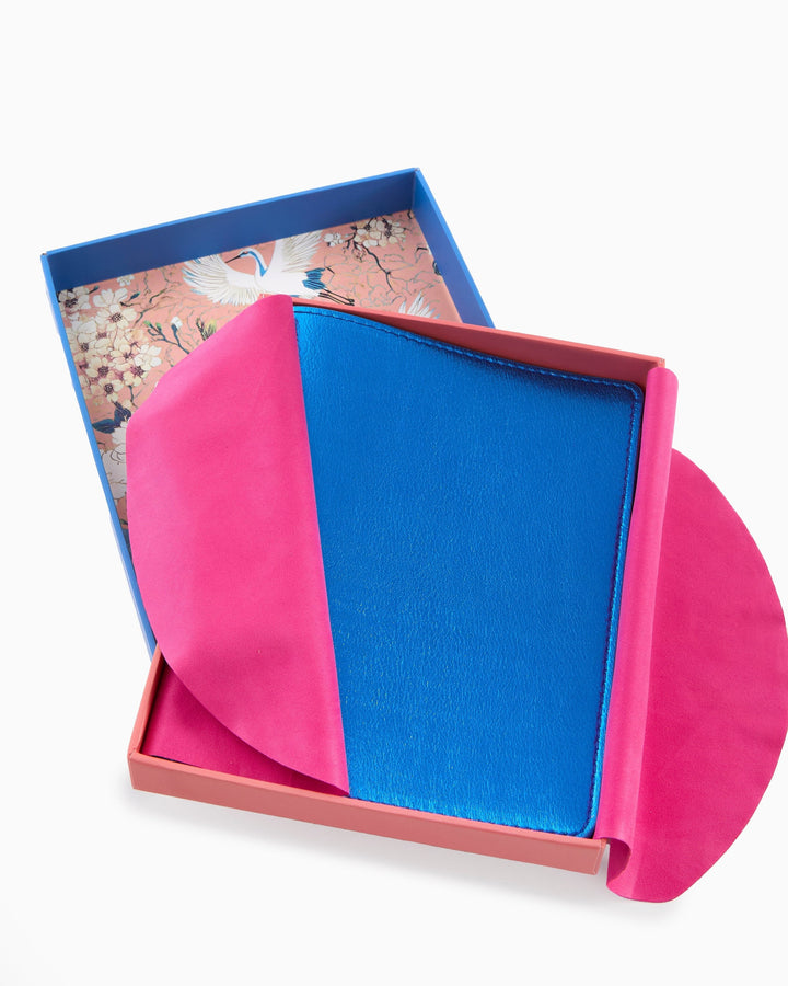 Metallic Blue Mahjong Card Folio