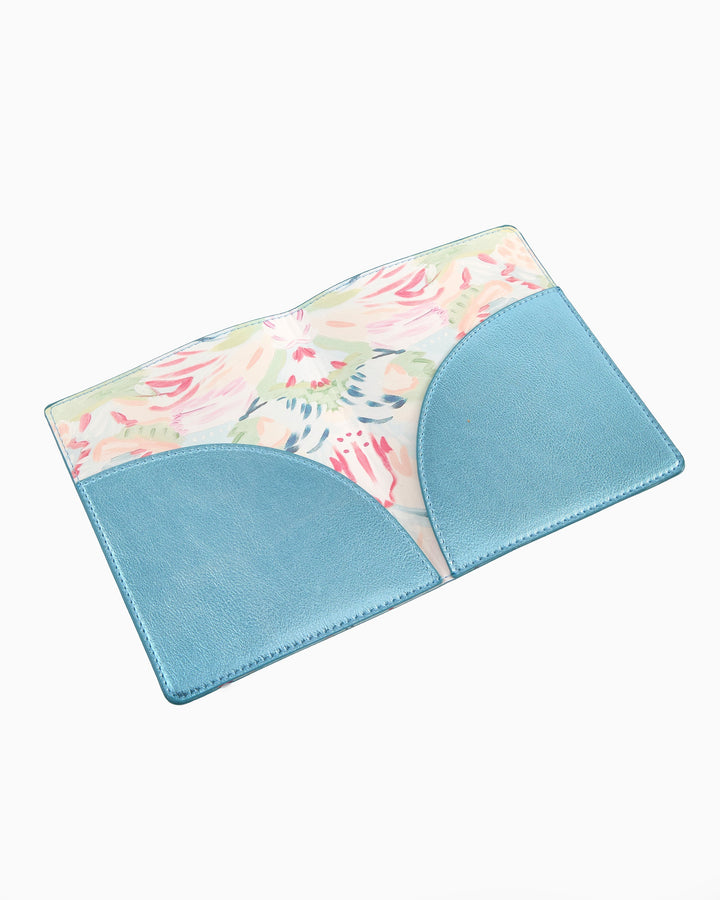 Metallic Light Blue Mahjong Card Folio