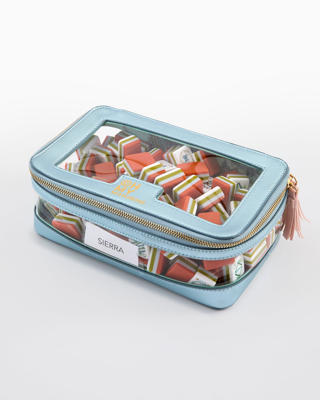 Metallic Light Blue Tile Storage Bag