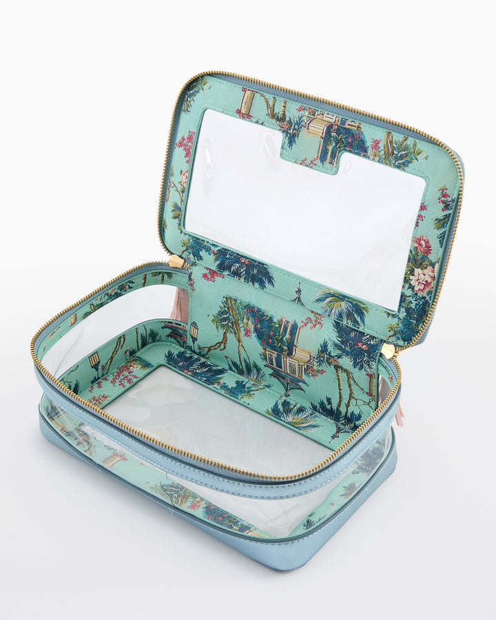 Metallic Light Blue Tile Storage Bag