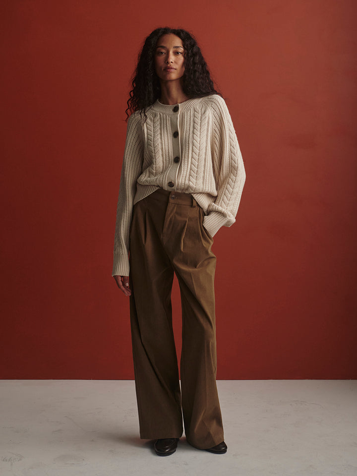 Oriane Knit Cardigan (Oat Milk)