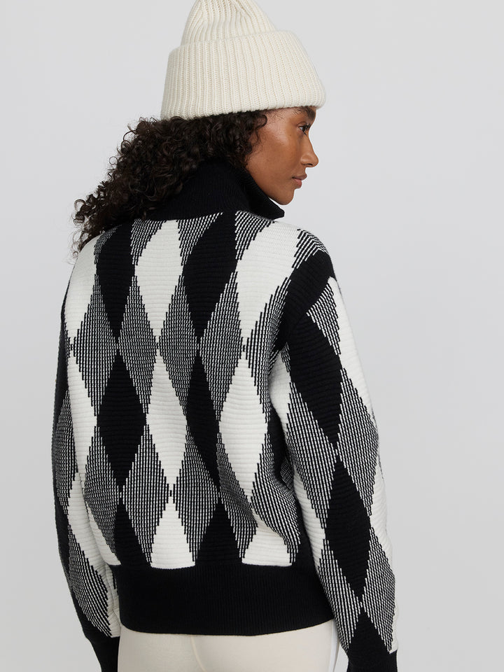 Karina Zip Through Knit Jacket (Black)