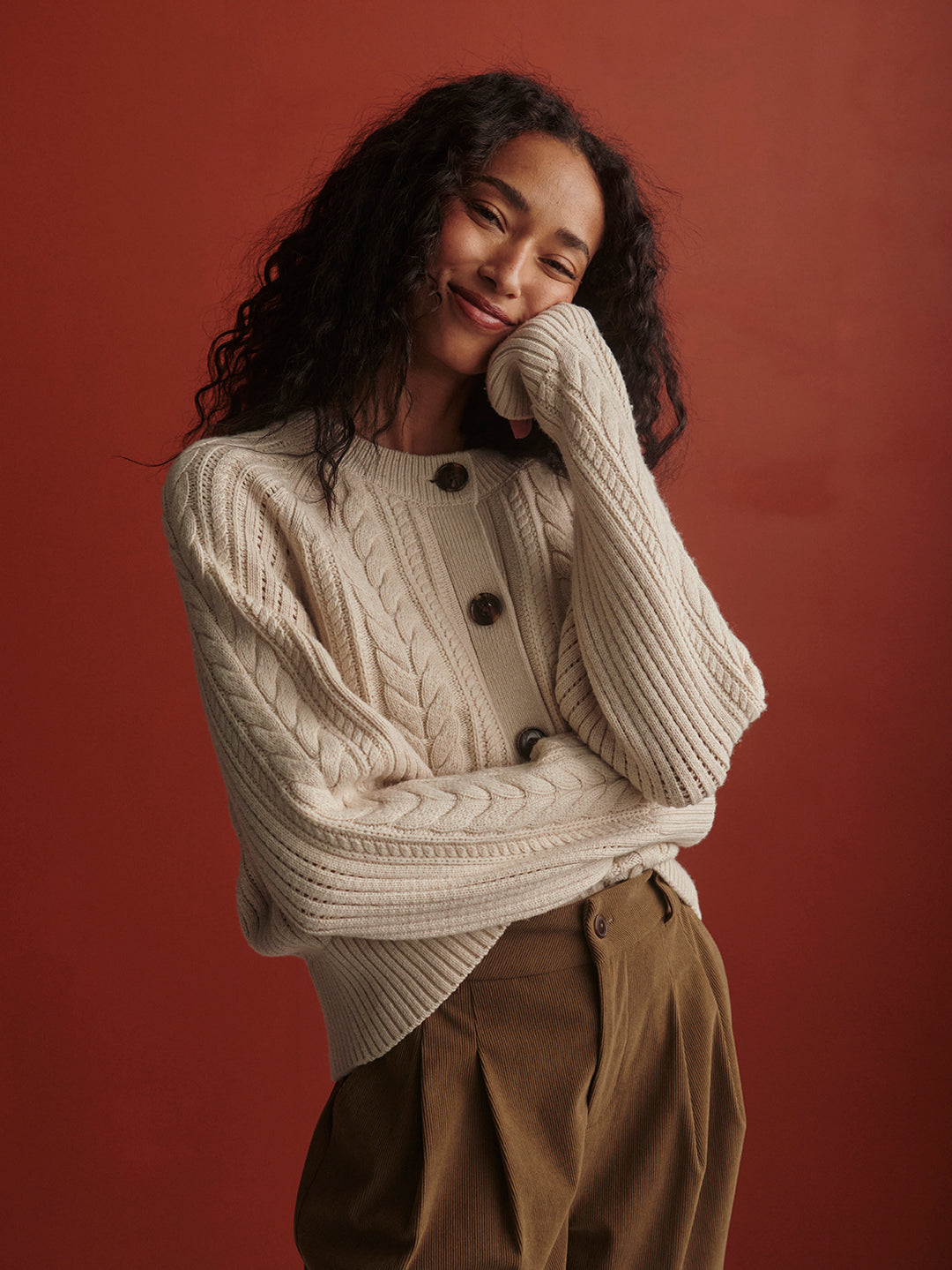 Oriane Knit Cardigan (Oat Milk)