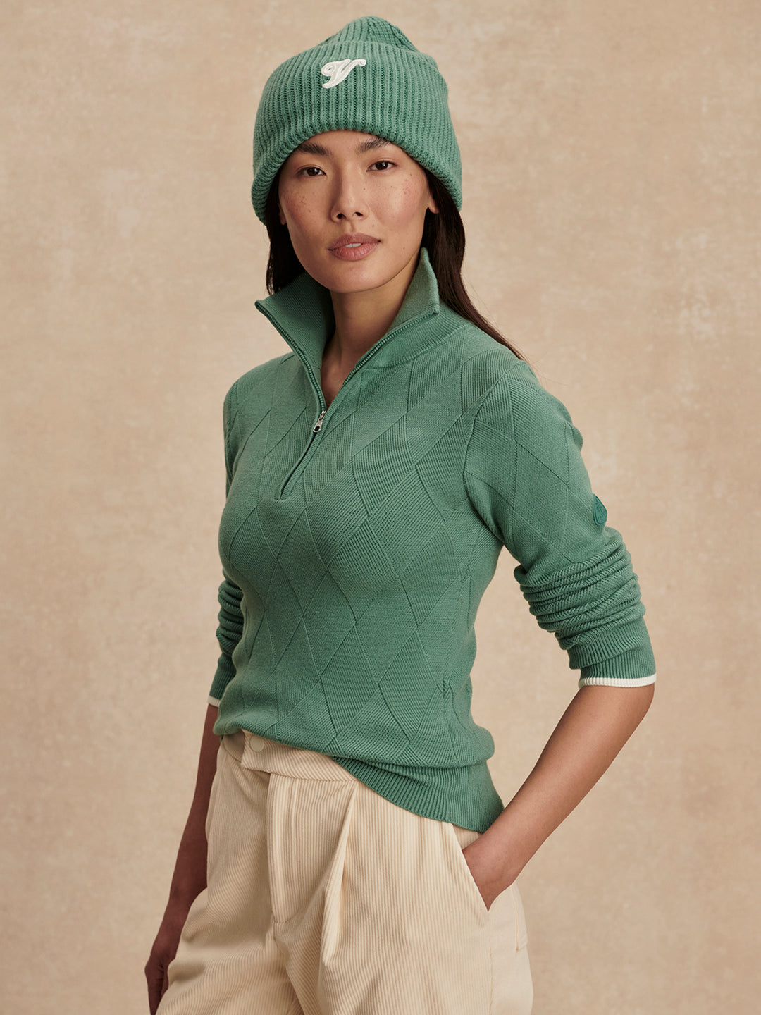 Lawson Half Zip Knit (Deep Sea)