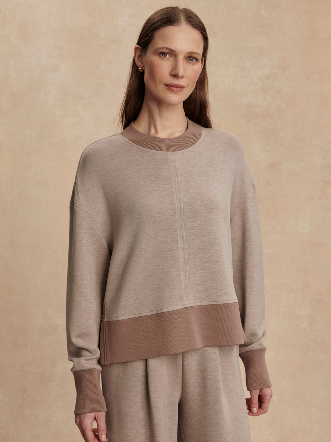 Philippe Crop Sweat Taupe Marl