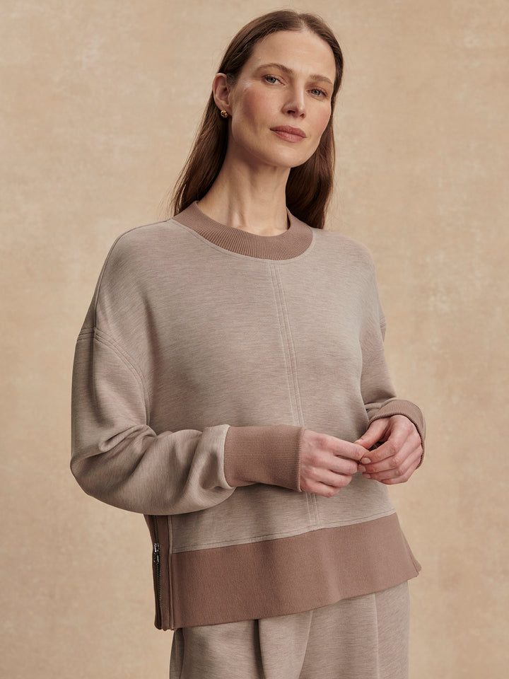 Philippe Crop Sweat Taupe Marl