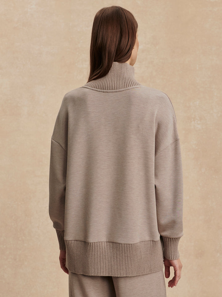 Barker High Neck Sweat (Taupe Marl)