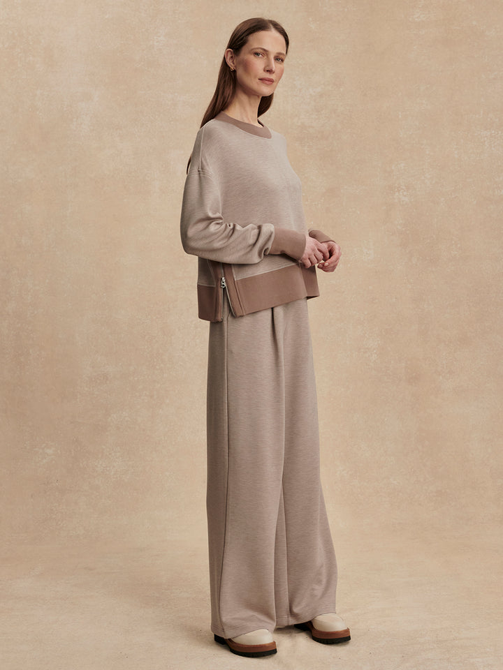 Philippe Crop Sweat Taupe Marl